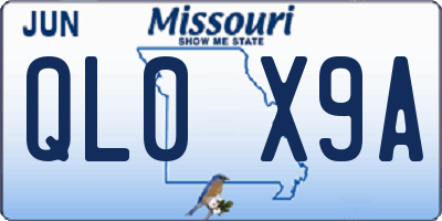 MO license plate QL0X9A