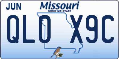 MO license plate QL0X9C