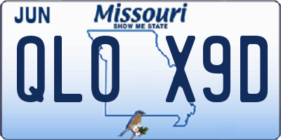 MO license plate QL0X9D