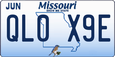 MO license plate QL0X9E