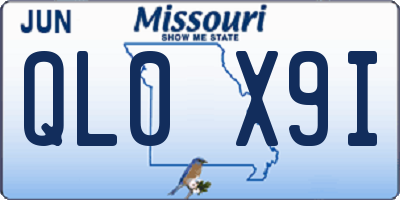 MO license plate QL0X9I