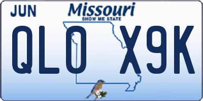 MO license plate QL0X9K