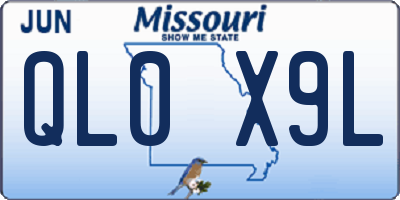 MO license plate QL0X9L