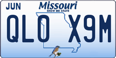 MO license plate QL0X9M