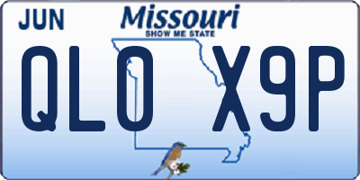MO license plate QL0X9P