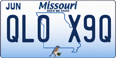 MO license plate QL0X9Q