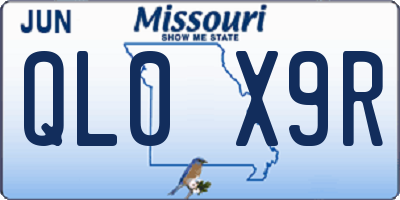 MO license plate QL0X9R