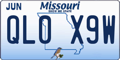 MO license plate QL0X9W