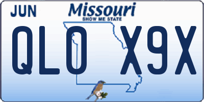 MO license plate QL0X9X