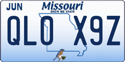 MO license plate QL0X9Z