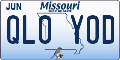MO license plate QL0Y0D