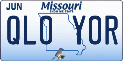 MO license plate QL0Y0R