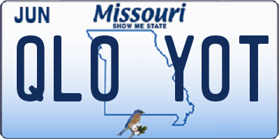 MO license plate QL0Y0T