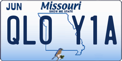 MO license plate QL0Y1A