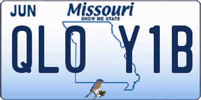 MO license plate QL0Y1B