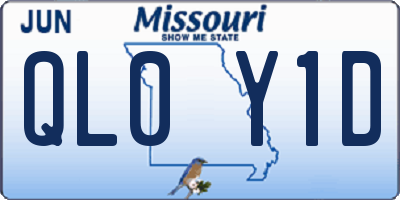 MO license plate QL0Y1D