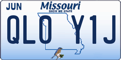 MO license plate QL0Y1J