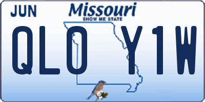MO license plate QL0Y1W
