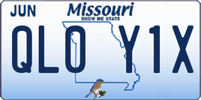 MO license plate QL0Y1X
