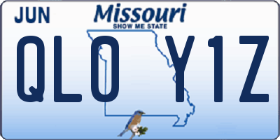 MO license plate QL0Y1Z