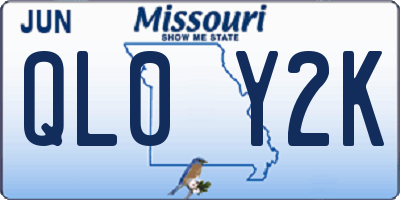 MO license plate QL0Y2K