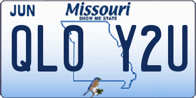 MO license plate QL0Y2U