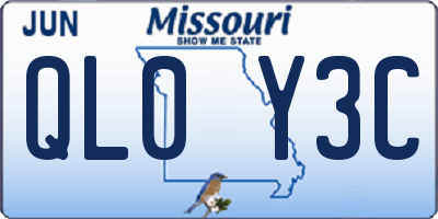 MO license plate QL0Y3C