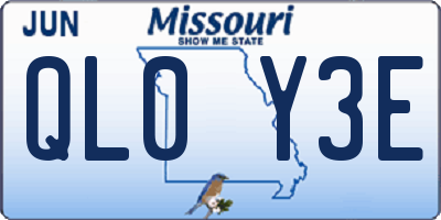 MO license plate QL0Y3E