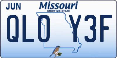 MO license plate QL0Y3F