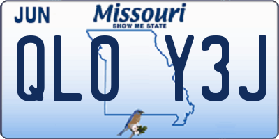 MO license plate QL0Y3J
