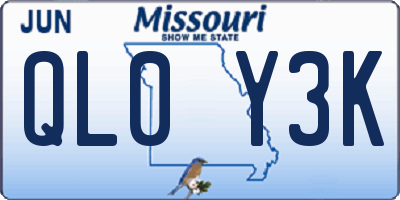 MO license plate QL0Y3K