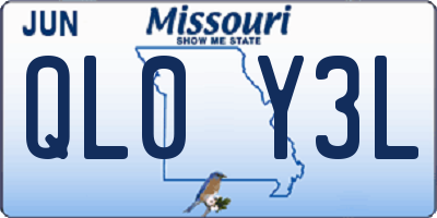 MO license plate QL0Y3L