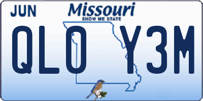 MO license plate QL0Y3M