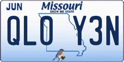 MO license plate QL0Y3N