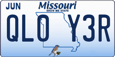 MO license plate QL0Y3R