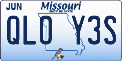 MO license plate QL0Y3S