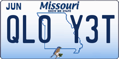 MO license plate QL0Y3T