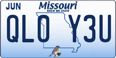 MO license plate QL0Y3U