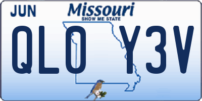 MO license plate QL0Y3V