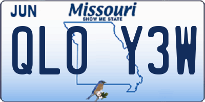 MO license plate QL0Y3W