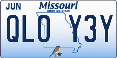 MO license plate QL0Y3Y