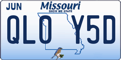 MO license plate QL0Y5D