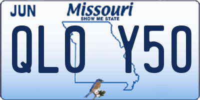 MO license plate QL0Y5O