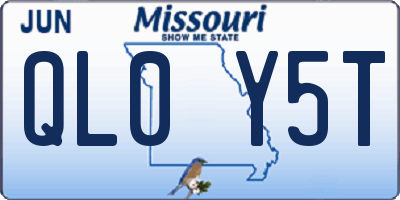 MO license plate QL0Y5T
