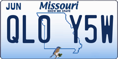 MO license plate QL0Y5W