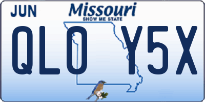 MO license plate QL0Y5X