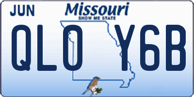 MO license plate QL0Y6B