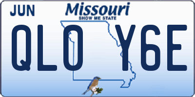 MO license plate QL0Y6E