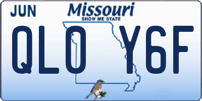 MO license plate QL0Y6F