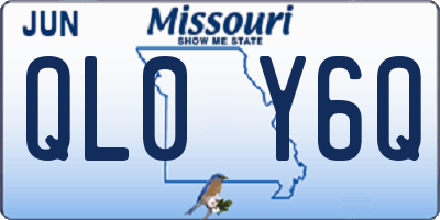 MO license plate QL0Y6Q